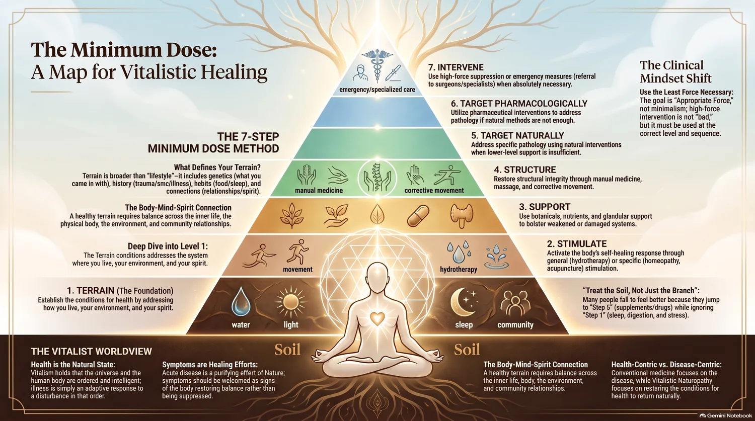The Minimum Dose Method map showing the order of naturopathic intervention